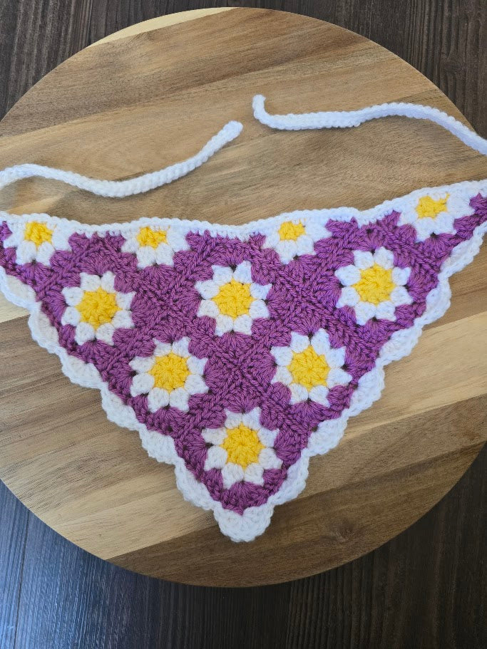 Daisy Granny Square Bandana